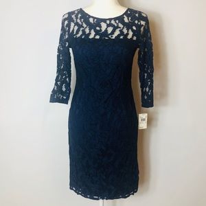 NWT Aiden Mattox Navy Lace Dress, size 4